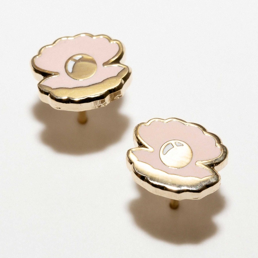 LARISSA LODEN Oyster Pearl Studs Earrings