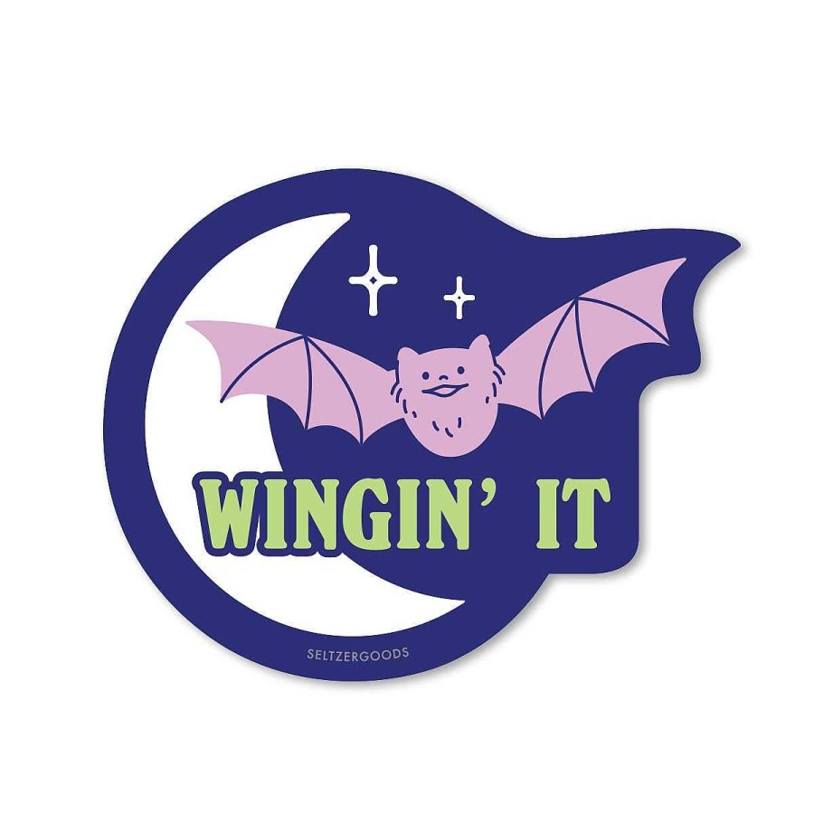 LARISSA LODEN Wingin' It Bat Sticker By Seltzer Goods Cards & Stationery