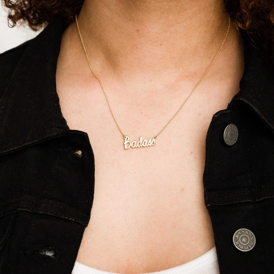 LARISSA LODEN Badass Script Necklace Necklaces