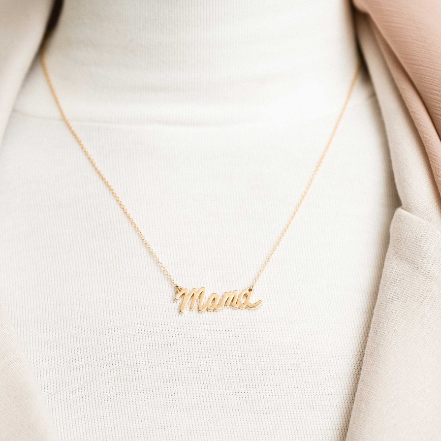 LARISSA LODEN Mama Script Necklace Necklaces