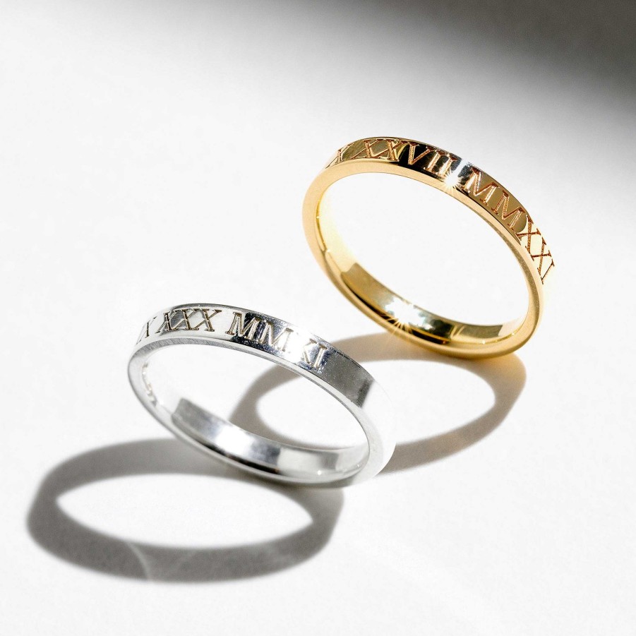 LARISSA LODEN Engraved Roman Numeral Ring - Custom Date Rings