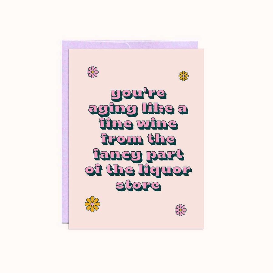 LARISSA LODEN Aging Like Fine Wine Birthday Card By Party Mountain Paper Cards & Stationery