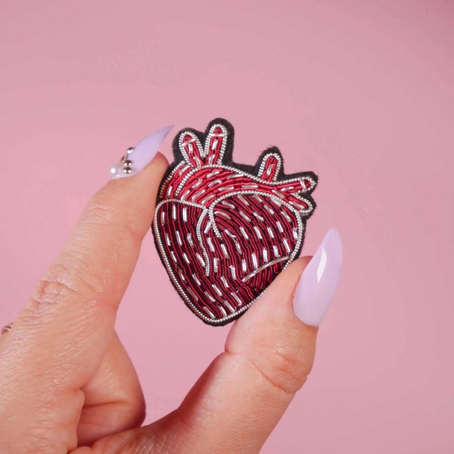 LARISSA LODEN Human Heart Brooch By Malicieuse Socks & Accessories