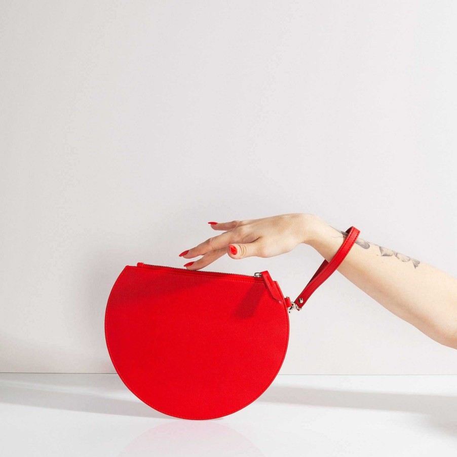 LARISSA LODEN 3/4 Moon Clutch In Red Socks & Accessories