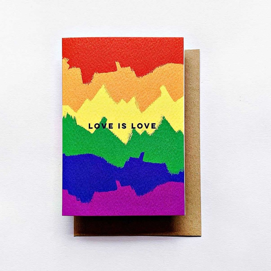 LARISSA LODEN Love Is Love Rainbow Brushstrokes Card By The Completist Cards & Stationery