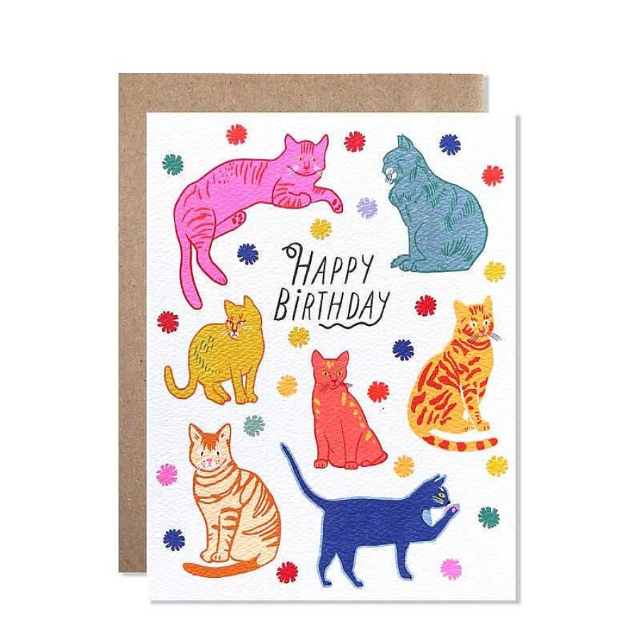 LARISSA LODEN Birthday Cats Card By Hartland Cards Cards & Stationery