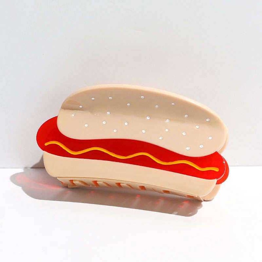 LARISSA LODEN Hot Dog Hair Claw By Jenny Lemons Socks & Accessories