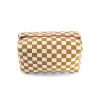 LARISSA LODEN Vic Damier Toilet Bag In Caramel And Toffee Checkerboard Socks & Accessories