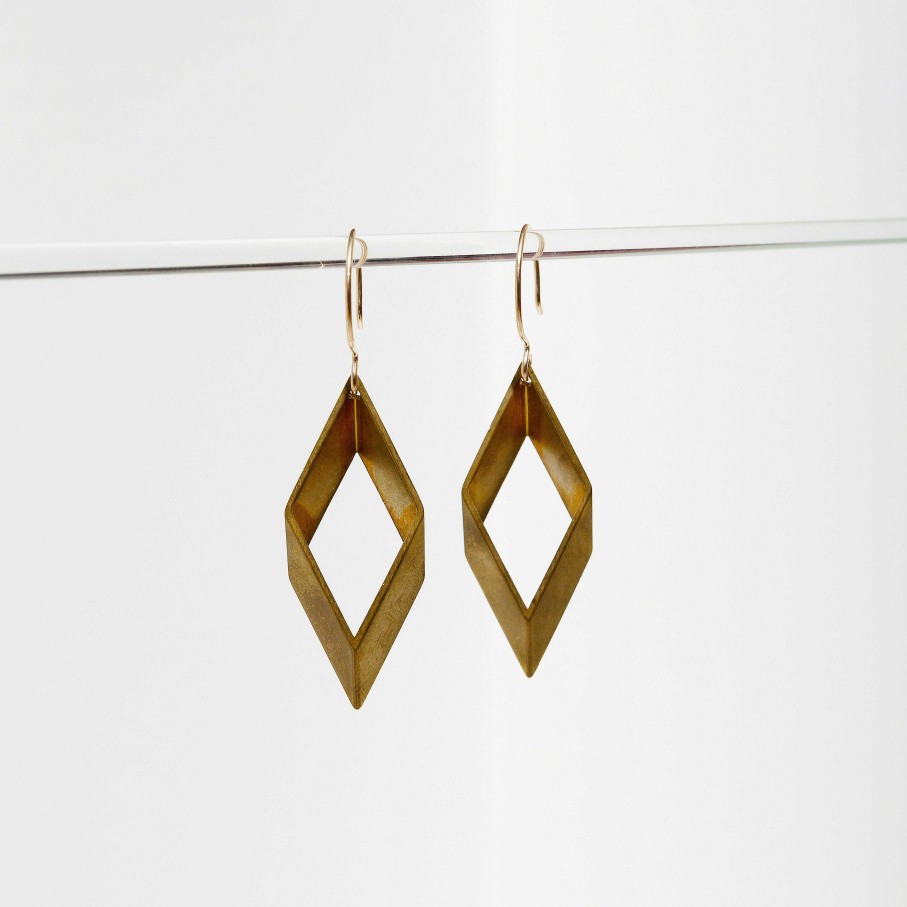 LARISSA LODEN Open Brass Diamond Earrings Earrings