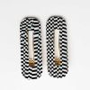 LARISSA LODEN Tortoise Hair Clip Duo In Black & White Check By Nat + Noor Socks & Accessories