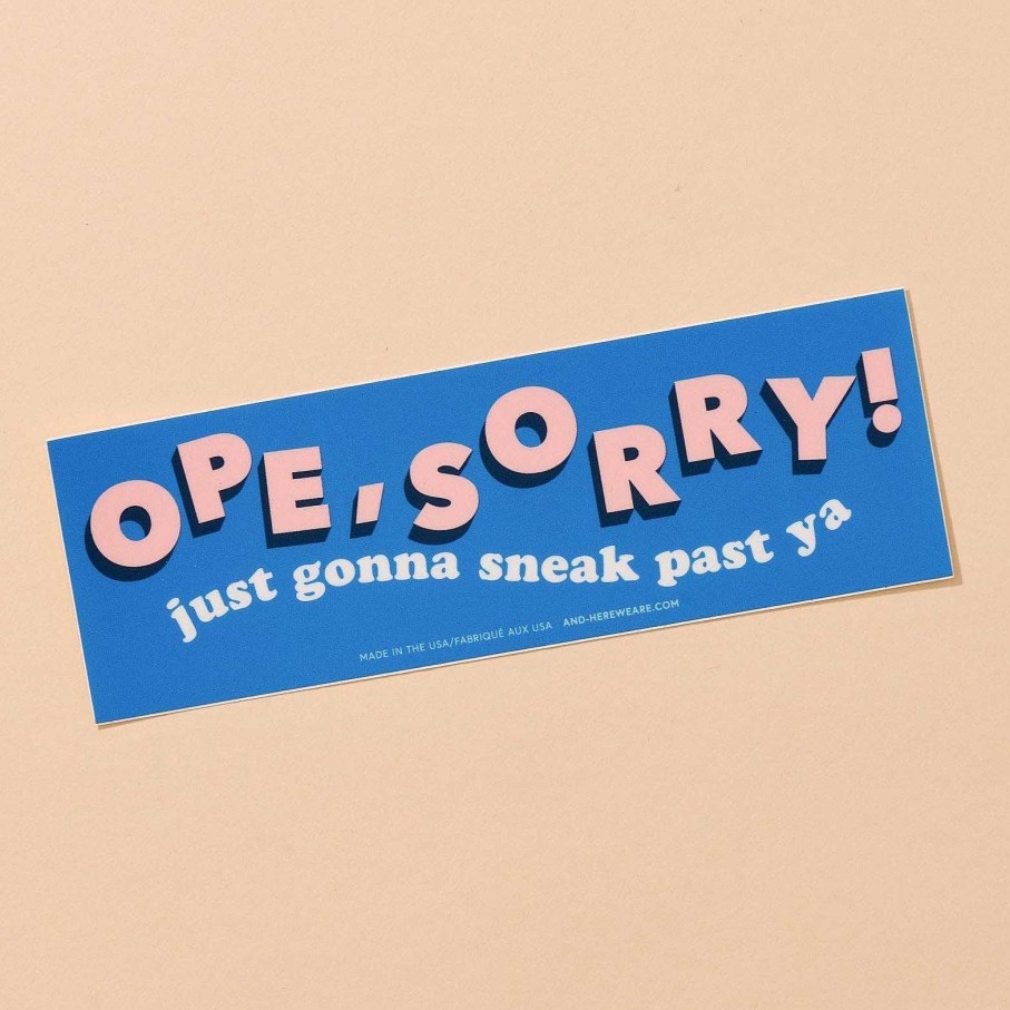 LARISSA LODEN Ope, Sorry! Vinyl Bumper Sticker Cards & Stationery