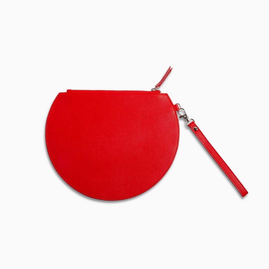 LARISSA LODEN 3/4 Moon Clutch In Red Socks & Accessories