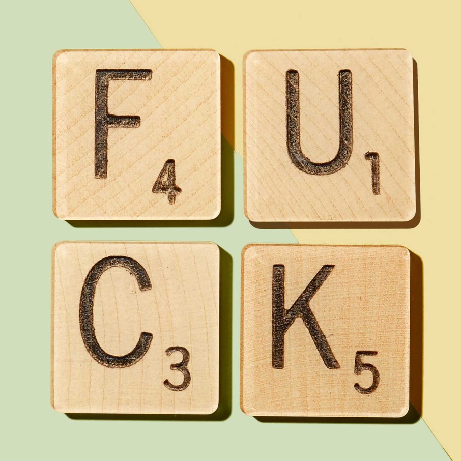 LARISSA LODEN F-U-C-K Scrabble Coaster Set Home & Kitchen