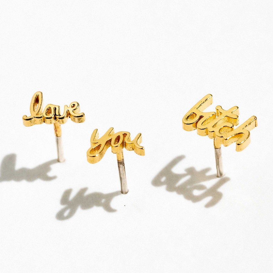 LARISSA LODEN Love You Bitch Studs Earrings