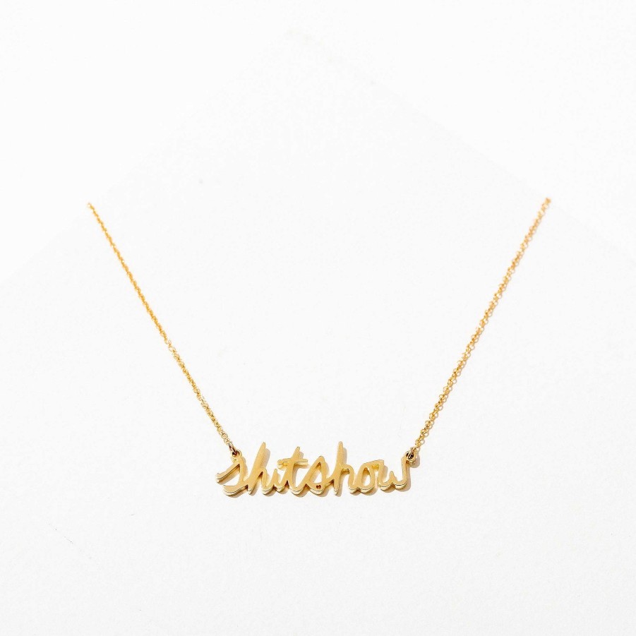 LARISSA LODEN Shit Show Script Necklace Necklaces