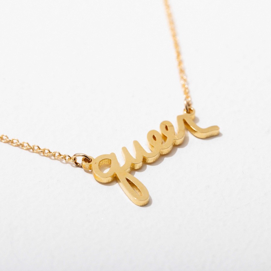 LARISSA LODEN Queer Script Necklace Necklaces