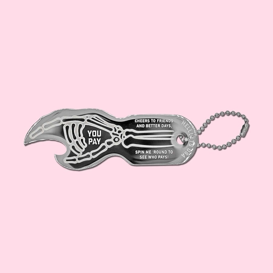 LARISSA LODEN Skeleton Hand Bottle Opener Keychain Socks & Accessories